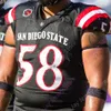 coe1 Custom San Diego State Aztecs Football Jersey NCAA College Chance Bell Chase Jasmin Keshawn Banks Rashaad Penny 28 Marshall Faulk Ryan Agnew