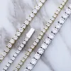 5mm 16-30inches Real Gold Plate Bling Cubic Zirconia Tennis Chain Choker Necklace Diamond Long Necklaces Bijoux Hiphop Jewelry for2558