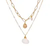 Gouden kettingschaal ketting goud ketens shell zeester ketting ketting meerlagige stapelbare kettingen hiphop mode sieraden wil en zand dropship