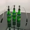 Pipe à fumer en verre, narguilé, bouteille de fumée d'eau verte en verre vert neige