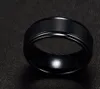 Bagues de fiançailles en tungstène noir pour hommes, bijoux texturés de 8mm de large, vente en gros, à la mode, 2020