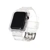 Флуоресцентные цвета Прозрачность Soft TPU часы ремешок Ремешок с жестким Доспех Полный защитный чехол Рамка для Apple Наблюдать за iWatch 38 / 40мм 42 / 44мм
