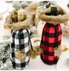 Nouveau Noël Rouge Plaid Bouteille De Vin Sacs Cordon Bouteilles Couverture Fête Cadeau Décoration VV674