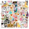 Fedex Shipping Wholesale 50pcs/pack Lovely Alpaca Stickers Animals stickers Car Luggage Helmet Laptop Skateboard Decal Kids Toys