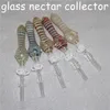 10 mm Joint Nectar Mini Kit Vattenpipor Glas Rökning Dab Straw Nektarrör med titan/kvarts tips
