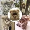 Costume Pet engraçado bonito Cosplay Lion Mane Wig Cap Hat para Cat Dog Clothes Xmas Dia das Bruxas vestido extravagante com orelhas Outono Inverno