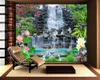beibehang Home decor mural waterfall plum blossom lotus bamboo landscape TV background murals living room bedroom 3d wallpaper