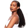 Stunning Low sleek deep wave human hair ponytail for black women 1pcs 26inch wrap weave ponytail hairpiece 160g