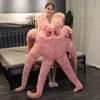 Bonito líquido vermelho polvo pelúcia brinquedo gigante boneca animal acompanhamento de sono travesseiro tatami para namorada sofá cama decoração 145 258cm dy50878