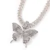 Ice Out Butterfly Pendants Colliers CZ Chain cubain et chaînes de tennis pour hommes Femmes Hip Hop Choker Jewelry9529527