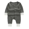 Baby Infant Clothes Solid Baby Girls Rompers Long Sleeve Infant Boy Jumpsuits Designer Newborn Baby Clothing 2 Colors DW4315