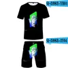 Tracksuits Masculinos Vaporwave 3D Impresso Dois Pedaço Conjunto de Moda Verão Manga Curta T-shirts + Shorts de praia 2021 Casual Streetwear Roupas