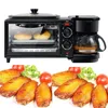 Macchina per la colazione 3 in 1 Caffettiera da 600 w + Teppanyaki da 750 w + Forno da forno da 750 w Macchina per la cottura del pane Tostapane / Uovo fritto / Caffettiera