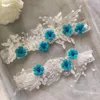 Braut sexy Spitze Blume Strasssteine Perlen Hochzeit Strumpfband Gürtel Braut Oberschenkel Bein Strumpfring für Frauen Accessoires