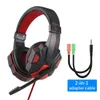 Casque de jeu à lumière Led professionnel pour ordinateur PS4 basse réglable stéréo PC Gamer sur l'oreille casque filaire avec micro cadeaux