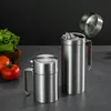 304 Stainless Steel Olive Oil Can Bottle Pot Kitchen Accessories Cooking Tools Set 550ml 1000ml Storage Bottles Tool Can