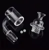 4mm Clear Bottom Quartz Banger 10mm 14mm 18mm Nail met Cycloon Draaiende Carb Cap Luminous Terp Pearl Ball Insert voor Oil Rig Bong