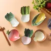 Leuke groentevormige snackgerecht keramische serveerplaten dessertkommen Japanse Crudites Veggie Server Server Hand geschilderd 13 ontwerpen