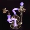 vendita calda 6 "Hookahs Recycler Dab Rig Wax Herb Tobacco Glass Bong Narghilè Oil Rig Tubo dell'acqua