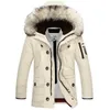 Men's Trench Coats Men's 2022 Casual Brand White Duck Down Jacket Men Winter Warm Long Thick Male Overcoat Faux Fur Windproof Coat