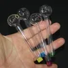 Handwork mini tubos de mão de fumo grosso tubo de vidro óleo colorido tubos pirex vidro queimador de óleo tubo cor aleatória