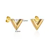 titanium steel letter V earrings stud for women men couples earing brief jewelry accessories2351911