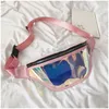 Mode Designer Fanny Pack Kvinnor Laser Iridescence Crossbody Bröstkassar Axelväska Zipper Midja Bälte Väskor Resor Sport Messager Väskor Ny