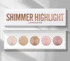 Iluminador de olhos Langmanni pó bronzeador e Face Glow Up 5 Color Shimmer High Lighter Palette Cosmetics Makeup