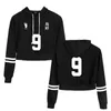 Anime Haikyuu 섹시한 자르기 탑 Hoodie Karasuno High School Harajuku 캐주얼 후드가 자른 스웨터 풀오버 탑스 Sudaderas Mujer