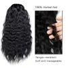 Brasiliansk Kinky Curly Human Hair Ponytail för Svart Kvinnor Drawstring Ponytail Human Hair Tillgänglig Klämma i Pony Tail Hair Extensions 140g