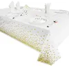 Manteles de plástico para mesas rectangulares, cubiertas desechables de confeti de puntos dorados para el hogar, suministro de limpieza con paño LKS256