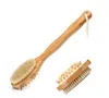 Brosse corporelle pour brossage sèche brossage du dos pour exfoliation de la peau et brosse de bain en bois de cellulite avec une longue poignée 7286760