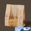31x21x9cm Sacs à pain en papier kraft avec fenêtre Sacs en papier de cuisson bricolage Cookie cake Toast Bag Emballage de pain pour Bakery Tower of London 100pcs