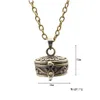 Cinq Paires De Boîte Ronde Rétro Cendres Pour Animaux De Compagnie Souvenir Mini Crémation En Forme De Coeur Souhaitant Bronze Collier Pendentif