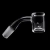 4mm Beveled Edge Clear Bottom Spinning Banger 10mm 14mm 18mm Male Female With 2PCS Holes Suit For Glass Water Bongs Oil Rigs