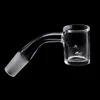 Nuovo Banger al quarzo con bordo smussato con foro rotante 3mm Wall 25mmOD 10mm 14mm 18mm 4590 Bangers al quarzo maschio femmina Chiodi per Dab Rigs