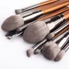 Pro 12pcs Makeup Brushes Set Kosmetiska Läppar Foundation Pulver Blush Eye Shadow Lip Blandning Ögonbryn Make Up Brush Tool Kit Maquiagem med en väska