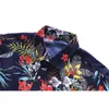 Летние новые моды мужские рубашки повседневная цветочная печать с короткими рукавами пункт на гавайской рубашке пляж праздник рубашка плюс размер m-7xl