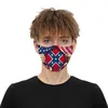 Confederate Flag Face Mask Dammsäker amerikanska kamp Södra flaggmaskor Masker Inbördeskrig Flagg Tvättbara återanvändbara bomullsytor Masker Cyz2578