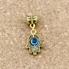 Mano di Hamsa Blue Eye Kabbalah Pendenti con ciondoli portafortuna per creazione di gioielli Bracciale Collana Accessori fai da te 12.8x29.8mm 3 colori 120 Pz A-372a