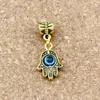 Hamsa Hand Blue Eye Kabbalah Good Luck Charms Hangers voor Sieraden Maken Armband DIY-accessoires 12.8x29.8mm 3Color 120pcs A-372A