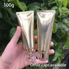 100 ml gold kunststoff weiche flasche 100g kosmetische Gesichtsreiniger creme leere squeeze tube shampoo lotion flaschen kostenloser versand