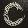 Collana multistrato con catena di perle Collana orbitale da donna Collana corta con strass satellitare per gioielli di alta qualità per feste regalo1037374