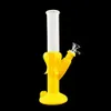 DHL transporte banana bong tubulação de água fumar tubulações debablagem reta silicone durável bong unbreakable 14mm articulação