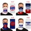 Trump cyclisme écharpe drapeau américain imprimer masque facial unisexe anti-poussière crème solaire foulards bandana tube chapeaux vêtements de sport masques 24 * 45 cm