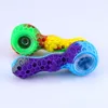 Bees Silicone Water pipe Travel Tobacco Pipes Spoon Cigarette Tubes Glass Bong Dry Herb Accessories Smoking Pipe gift wholesale