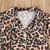 0-6Y Leopardプリント赤ちゃん男の子女の子パジャマセット半袖/長袖トップス+ショートパンツ/ズボンナイトウェア2ピースセット