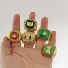 5 Pcs 1983 1987 1989 1991 2001 Miami Hurricanes National Championship Ring Set With Wooden Box Fan Promotion Gift whole Drop S1796800