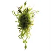 アメリカのムラノガラスシャンデリア照明緑色の咲く花ライトLED 48 "リビングルームアートの装飾のための吹き付けガラスペンダントライト