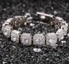14K Gold Plated 125mm Men039s Baguette Tennis Bracelet Soild Real Iced Diamond Hip Hop Jewelry for Men Women gifts1851709
